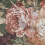 Vintage 90s Floral Maxi Dress XL Beige Pink Tapestry Floral Short Sleeve Tan Photo 8