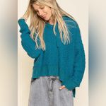 POL Women’s Popcorn Knit Hi-Low Hooded Sweater Photo 10