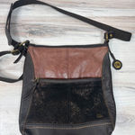 The Sak Iris Leather Crossbody Brown Black Two Tone Metallic Suede Shoulder Bag Photo 0