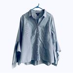 a.n.a  striped button down flare sleeve top Size Xl Photo 2