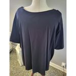 Plus Size 4X Navy Blue Palm Tree Blouse Top Liz & Me for Catherines Sparkle‎ Photo 1