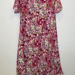 LuLaRoe  Abstract High Low Short Sleeve Dress Round Neck Sz Sm Stretch Polyester Photo 0