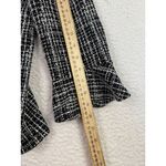 Talbots Sweater Womens Large Black White Plaid Bell Sleeve Stretch Business Top Photo 6