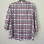 Dress Barn Button Up Collared Shirt Plaid Floral 3/4 Sleeve ~ Woman Size 14W/16W Photo 1
