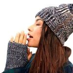 Rebecca Minkoff Hat Set Womens One Size Black Marled Knit Beanie Arm Warmers Photo 1
