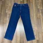 Braxton Stretch Indigo Straight Leg Jeans with Contrasting Top Stitching SZ 34/M Blue Photo 1
