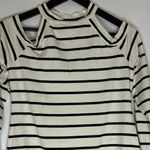 ASOS NWT  Black & White Striped Cutout Cold Shoulder Bodysuit - Size 12 Photo 5