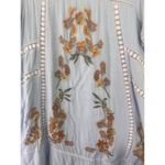 Brass & Roe Embroidered Blue Yellow Orange Lace Floral Boho Mini Dress Size XS Photo 3