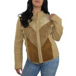 90s Vintage Suede Leather Jacket Tan & Brown Neutral Zipper Casual Jacket Medium Photo 6