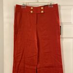 Outback Red  100% linen pants size 6 inseam 32” waist 32” flat color orange Photo 1