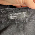Pretty Little Thing  Black Boyfriend Button Fly Womens Jeans Size 2 Distressed Photo 6