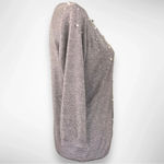 Carmen Marc Valvo ‎ Women's Gray Cardigan With Pearl Embellishments Large | EUC Photo 1
