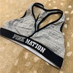 Victoria's Secret Victoria’s Secret PINK pink crop sports bra black and grey women’s size medium Photo 2