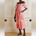 La Ligne Lola Silk Maxi Dress x Hanna Barczyk abstract face XS Wedding vacation Pink Photo 3
