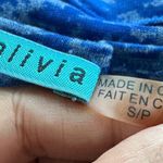 Alice + Olivia  Linen Burnout‎ Drape Neck Sleeveless Mini Blue dress size S Photo 5