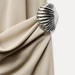 ZARA  dress maxi bodycon fitted halter plunge neck open back evening wedding  Photo 10