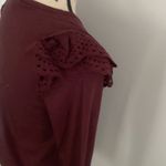 joe's jeans Red Ruffled Fitted Long Sleeve Blouse Photo 3