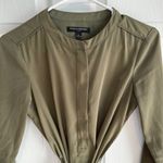 Banana Republic  Wrap Midi Dress Womens Size 2 Olive Green Tie Waist Photo 5