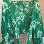 Molly green Blouse Green Floral Tie Front Flowy Boho Size Small Photo 2