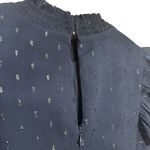 EXPRESS NWT  Dark Blue Navy Sparkly Dress with Ruffle Sleeves and Keyhole Back Photo 6