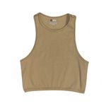 tan ribbed athletic cropped tank top Size M Photo 1