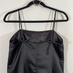 Vtg Scott McClintock Black Satin Spaghetti Strap Bow Accents Maxi Dress Size 14 Photo 4