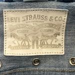 Levi’s Studded Denim Jacket Womens S Medium Wash Cropped Stretch Button Western Brown Photo 4