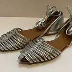 ASOS Design Silver Lace Up Flats / Shoes Photo 1