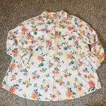 Croft & Barrow  Womens XL Floral Print Button Down Shirt Long Sleeve Cotton Blend Photo 0