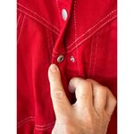 7 For All Mankind  Cap Sleeve Collared Button Front Shirt Dress Red Women's Size 2 Photo 2