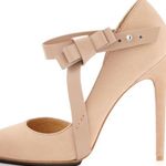 L.A.M.B. Bow strap suede leather Beige heeled pump with dust bag Photo 0