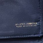 Vintage INDUSTRIA ARGENTINA Navy Midnight Blue Suede Clutch Quilted Chain Bag Photo 15