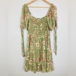 Agua Bendita x Target pale green floral tiered knee length dress. XL Photo 1