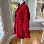 London Fog Vintage  Red Cotton Micro Corduroy Quilted Shirt Jacket Shacket Large Photo 4