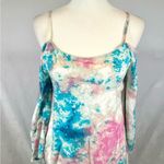 Love, Fire Love Fire long sleeve off shoulder watercolor tie dye dress size medium NWT Photo 1