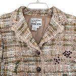 Vintage Rickie Freeman Teri Jon Beige Green Tweed Lace Trim 2 Piece Skirt Set 12 White Photo 2