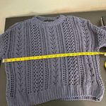 Kendall + Kylie Blue Plush Thick Knit Cropped Sweater Photo 6