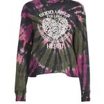 No Boundaries Womens  Screen Print Tie Dye Short Top  Size XL 15-17 Juniors New Photo 0