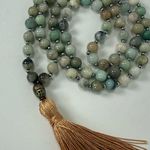 Handmade  Amazonite 8mm Knotted Buddha Mala Photo 0