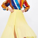 ZARA  PLEATED SHORTS Skort Skirt Yellow Color Sz XS Photo 0