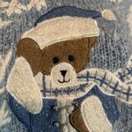 Mandal Bay Vintage 1990s Y2K Blue Winter Scene Bear Snowflakes Sweater Medium? Photo 9