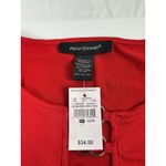 Ashley Stewart Women's Plus Size Red Long Sleeve Top Gold Rings Detail Sz 14/16 Photo 6