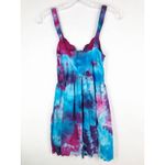 Forever 21  Small Dress Summer Storm Handmade Tie Dye Blue Purple Pink Mini‎ 1306 Photo 1