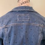 Loft Classic Stretch Blue Denim Jean Jacket w/ Polka Dots Women’s XS Extra Small Photo 4