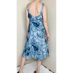 Vintage 70’s Blue & Pink Paisley Abstract Sleeveless Midi Dress Photo 6