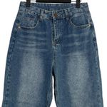 Evis Vintage Straight Wide Leg Mid Rise Full Length Casual Denim Jean Zip 8 Blue Photo 1