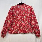 American Vintage Retro Buttoned Red Floral Long Sleeve Jacket Blazer Medium Printed Boho Cottage Photo 9