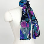 Vintage Abstract Printed Rectangular Fashion Scarf | Size 60” x 17” Purple Photo 0