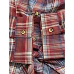 Socialite Western Plaid Button Up Top Womens Sz L Tie Hem Long Sleeve Rodeo Festival Boho Photo 5