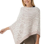 Barefoot Dreams NWT  CozyChic Ultra Lite Ocean Breeze Poncho Faded Rose Animal OS Photo 0